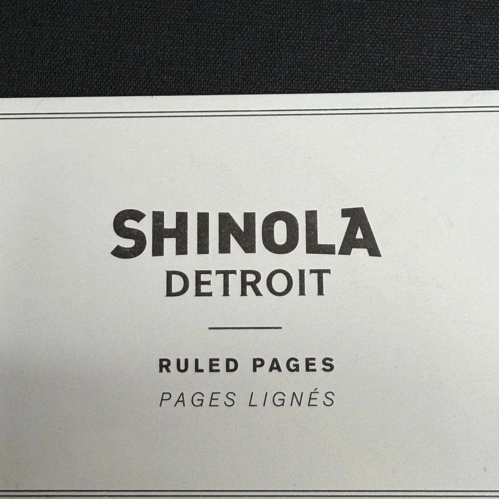 Shinola Notebook Unisex Large Jet Black Ruled Linen Hardcover S0710010921